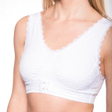 Seamless Pullover Lace Hook Front Bra - ComfortFinds