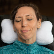 Sherpa Neck Travel Pillow Comfortable Head Neck Sleep Support Pillow - Car Plane Train Bus (Single Pack, White)