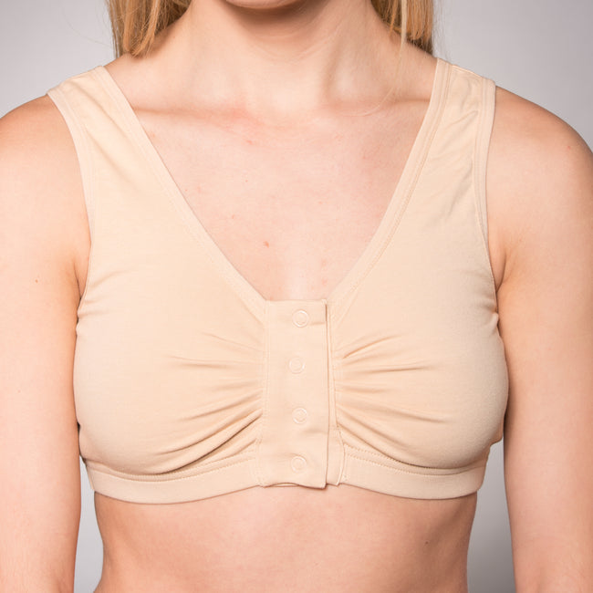 Collections Etc Snap Front Seamless Bra With Ultra Wide Straps And