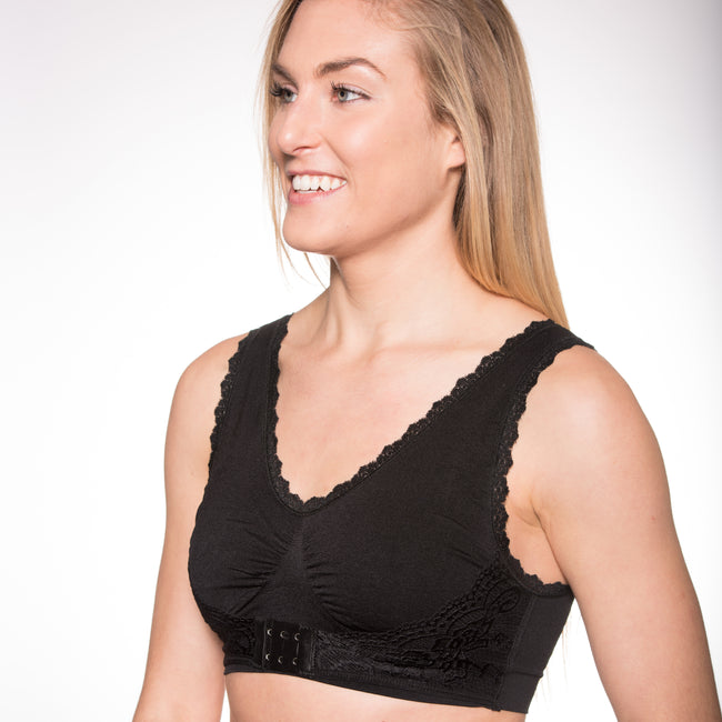Seamless Pullover Lace Hook Front Bra - ComfortFinds