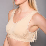 Seamless Pullover Lace Hook Front Bra - ComfortFinds