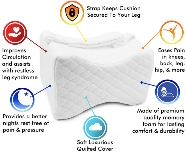 Memory Foam Knee Leg Pillow For Side Sleepers Sleeping Back Pain Relief  Rest USA