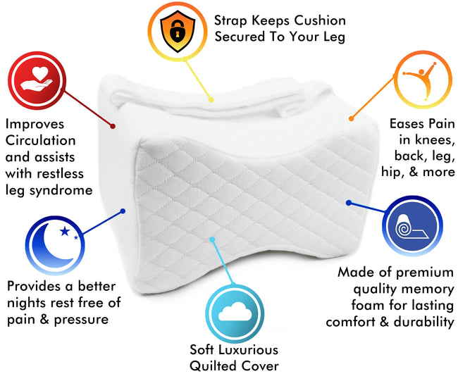 Knee Pillow for Side Memory Foam Sleepers Leg Pillows for Sleeping Spacer  Cushion for Spine Alignment, Back Pain, Pregnancy Support - Sciatica, Hip