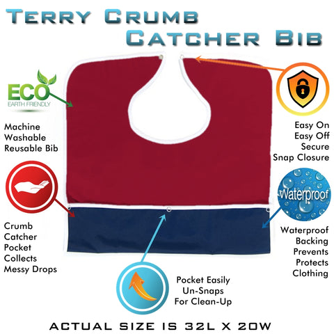 Waterproof Terry Bib Crumb Catcher - ComfortFinds