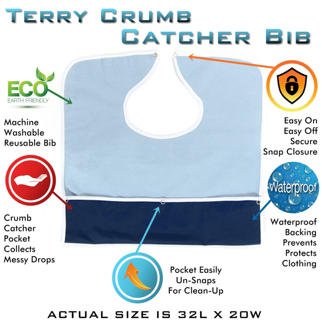 Waterproof Terry Bib Crumb Catcher - ComfortFinds
