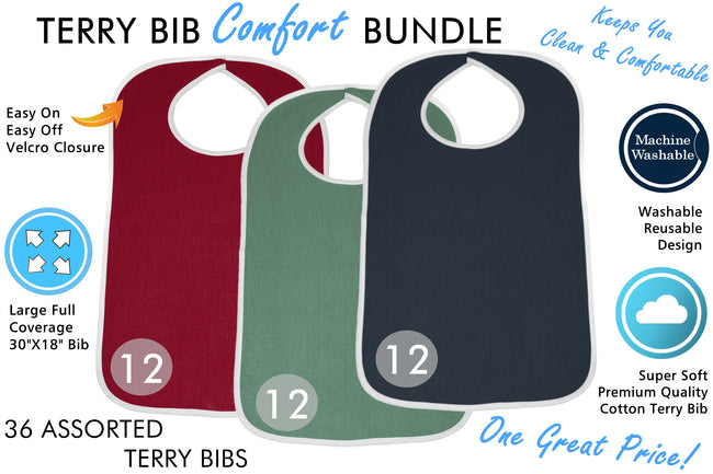 Terry Cloth Adult Size Bib - ComfortFinds